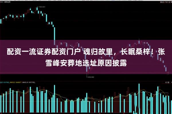 配资一流证券配资门户 魂归故里，长眠桑梓！张雪峰安葬地选址原因披露